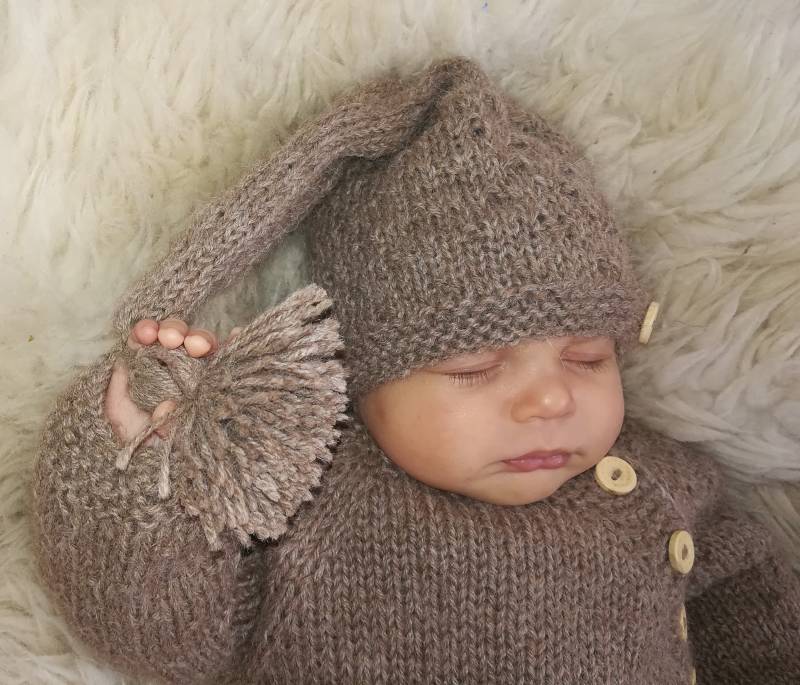 Peru Alpaka Babyset. Neugeborenen Strickjacke Und Mütze Set.stricken Baby Pullover, Mütze.mädchen/Jungen Cardigan.handgestrickte von WLoveCreated