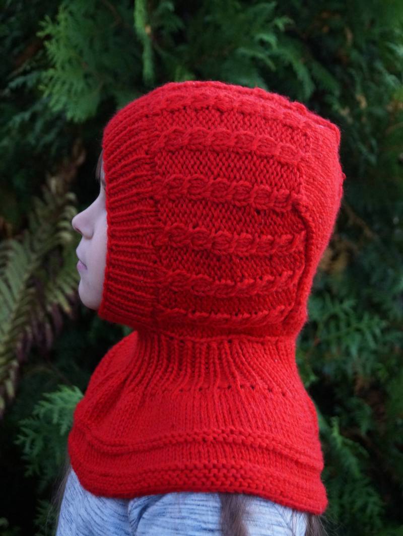 Rote Kinder Balaclava Aus Merinowolle Handgestrickter Kapuzenpullover Halswärmer Baby/Kleinkind/Kinder Helm, Rote Mütze von WLoveCreated