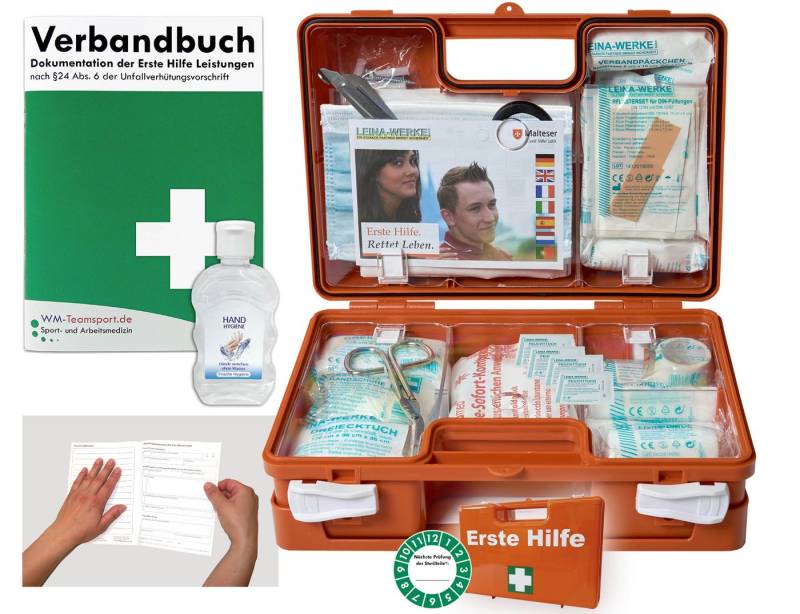 WM-Teamsport Erste-Hilfe-Koffer Erste-Hilfe-Koffer (K) DIN 13157 + Hygiene-Gel von WM-Teamsport