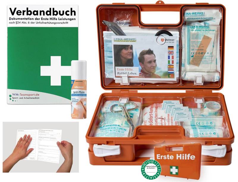 WM-Teamsport Erste-Hilfe-Koffer Erste-Hilfe-Koffer (K) DIN 13157 + Sprühpflaster von WM-Teamsport