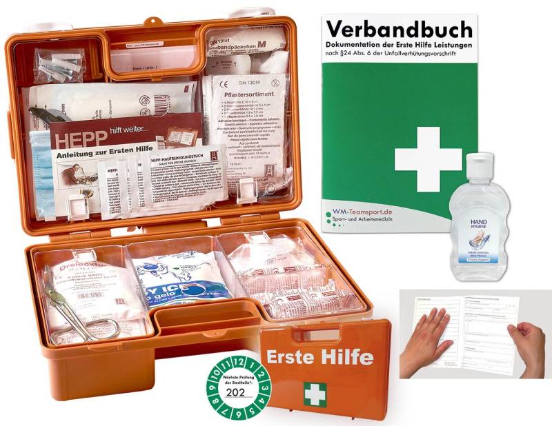 WM-Teamsport Erste-Hilfe-Koffer Erste-Hilfe-Koffer (K)ARR DIN 13157 + Hygiene-Gel von WM-Teamsport