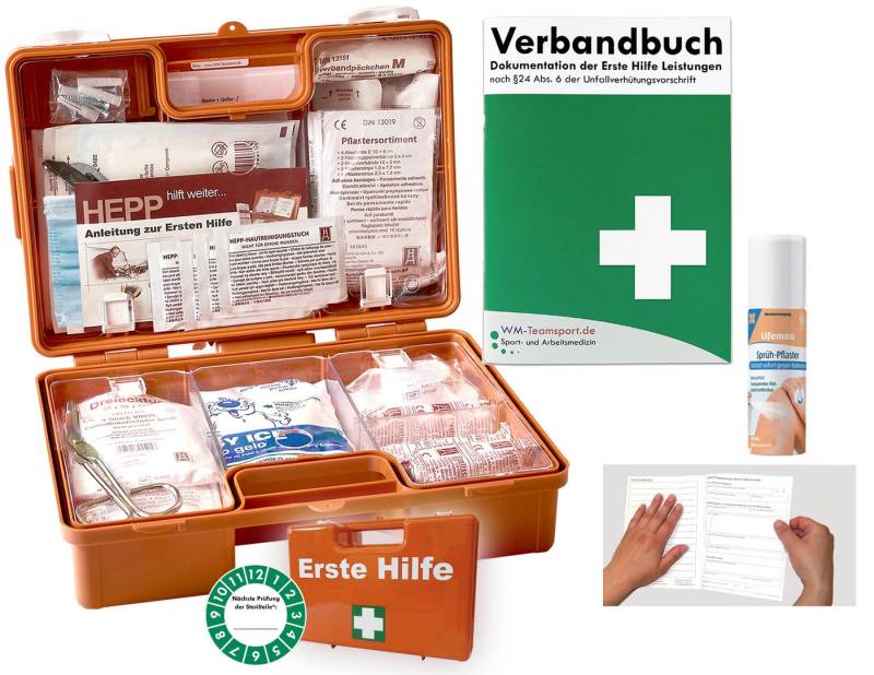 WM-Teamsport Erste-Hilfe-Koffer Erste-Hilfe-Koffer (K)ARR DIN 13157 + Sprühpflaster von WM-Teamsport