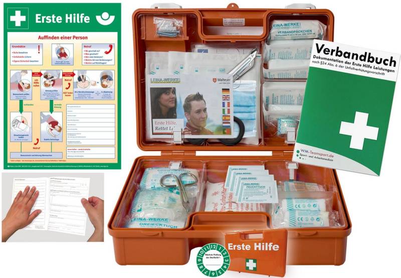 WM-Teamsport Erste-Hilfe-Koffer Erste-Hilfe-Koffer (M) nach aktueller DIN 13157 + Aushang von WM-Teamsport