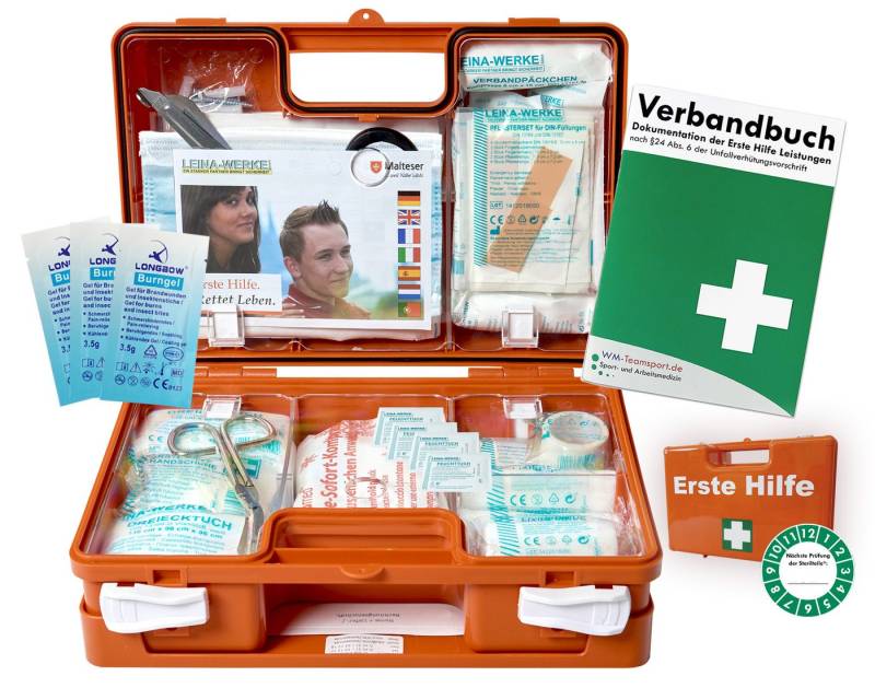 WM-Teamsport Erste-Hilfe-Koffer Erste-Hilfe-Koffer HOME+OFFICE nach DIN 13157 + Brandwundengel von WM-Teamsport