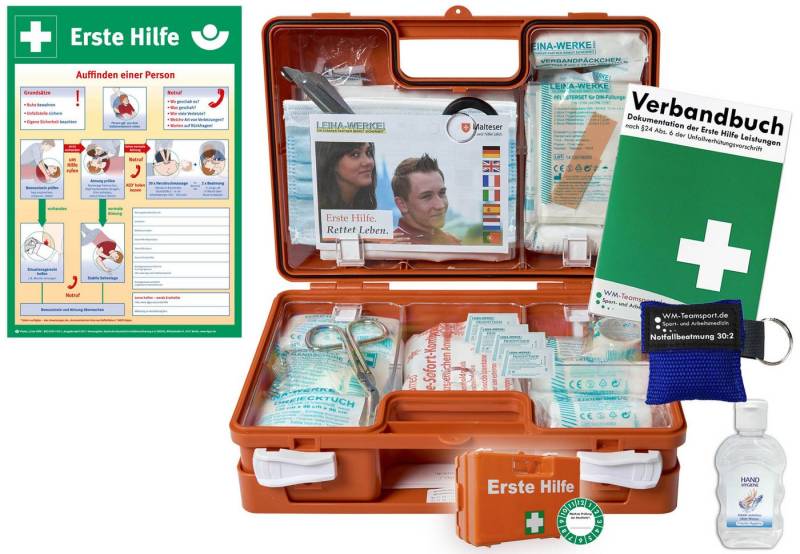 WM-Teamsport Erste-Hilfe-Koffer Erste-Hilfe-Koffer M1 – DIN 13157 + Notfallbeatmung+ Aushang von WM-Teamsport