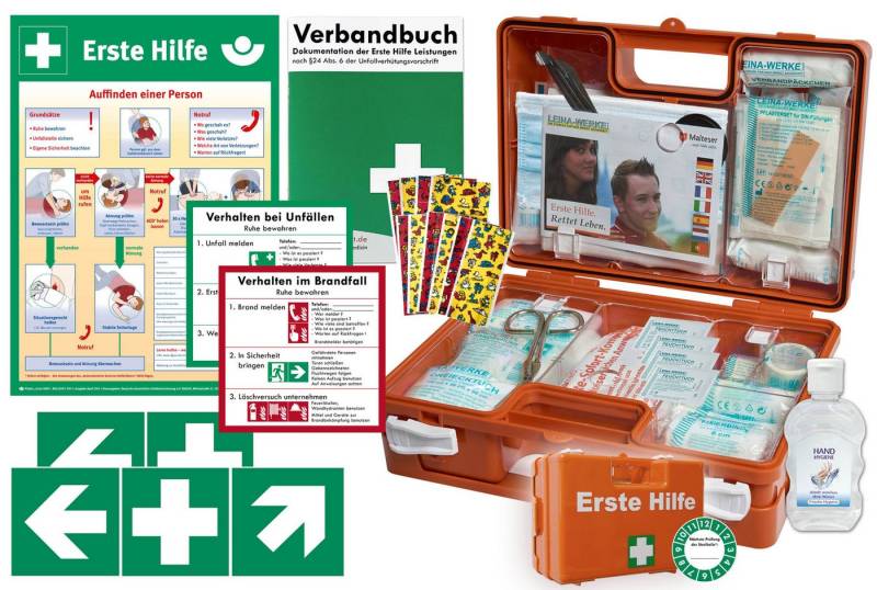 WM-Teamsport Erste-Hilfe-Koffer Erste-Hilfe-Koffer M1 KITA nach DIN/ EN 13157 + Aufkleber + Aushang von WM-Teamsport