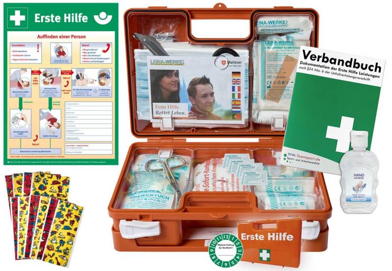 WM-Teamsport Erste-Hilfe-Koffer Erste-Hilfe-Koffer M1 KITA nach DIN/ EN 13157 + Aushang von WM-Teamsport