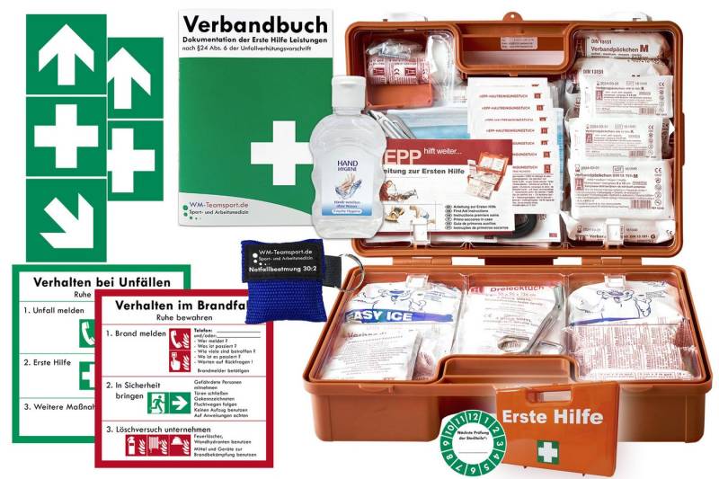 WM-Teamsport Erste-Hilfe-Koffer Erste-Hilfe-Koffer M2 nach der aktuellen DIN 13169 + Aufkleber von WM-Teamsport