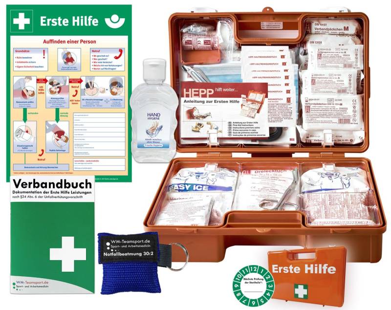 WM-Teamsport Erste-Hilfe-Koffer Erste-Hilfe-Koffer M2 nach der aktuellen DIN 13169 + Aushang von WM-Teamsport