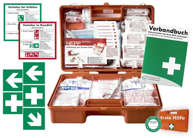 WM-Teamsport Erste-Hilfe-Koffer Erste-Hilfe-Koffer M6 nach aktueller DIN 13169 + Aufkleber von WM-Teamsport