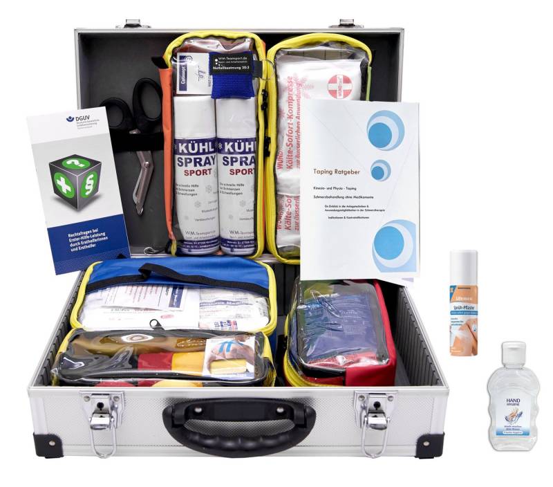 WM-Teamsport Erste-Hilfe-Koffer SPORT-Betreuerkoffer"ALU-PRO" mit Modultaschen DIN 13157 + DIN 13164 von WM-Teamsport