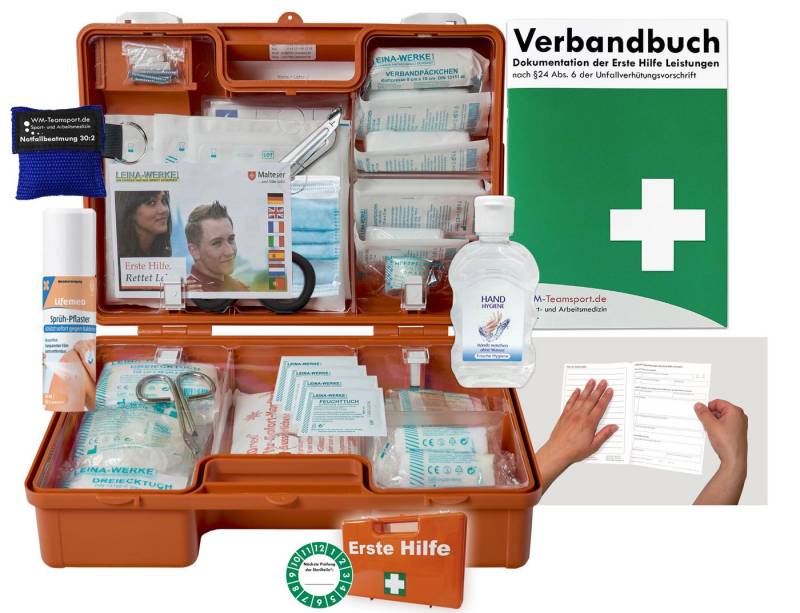 WM-Teamsport Erste-Hilfe-Koffer Verbandkoffer (M) DIN 13157 Typ CSN + umfangreiche Zusätze von WM-Teamsport