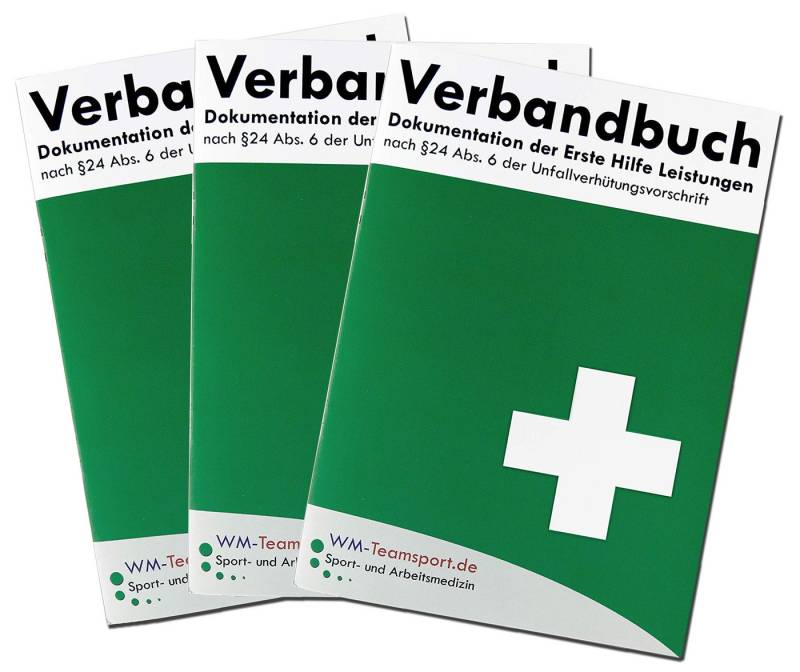 WM-Teamsport Erste-Hilfe-Set 3er Pack Verbandbuch Erste Hilfe + heraustrennbare Seiten, (3 St) von WM-Teamsport