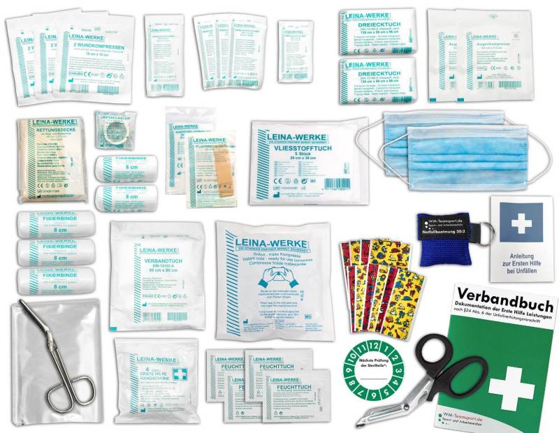 WM-Teamsport Erste-Hilfe-Set Komplett-Füllung Erste-Hilfe DIN 13157 PLUS 1 - KITA - von WM-Teamsport