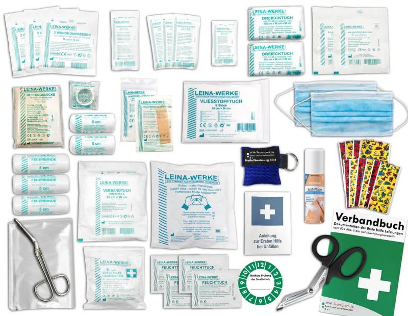 WM-Teamsport Erste-Hilfe-Set Komplett-Füllung Erste-Hilfe DIN 13157 PLUS 3 - KITA - von WM-Teamsport