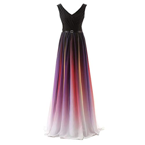 WMAJ Damen Farbverlauf Unendlich Abendkleid Brautjungfer Brautkleider Frauen Convertible Multi-Way Kleider Sommerkleider Strandkleid Cocktailkleid Mutterschaft Fotografie Kleid,Colorfulb,XXL von WMAJ