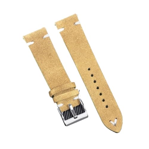 WMAMBZNDHP Armband Passend For Seiko-Uhrenarmband, Vintage-Armband, Handgefertigtes Näharmband, 18 Mm, 20 Mm, 22 Mm(Khaki-White,22MM_BLACK BUCKLE) von WMAMBZNDHP