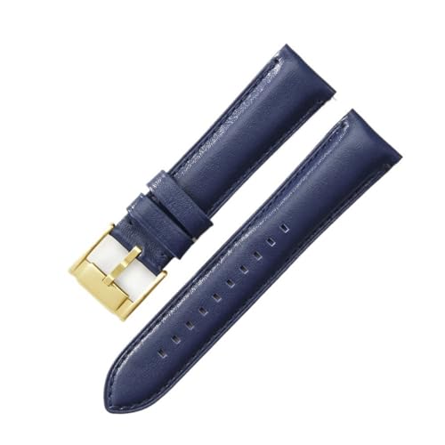 WMAMBZNDHP Uhrenarmband passend for Fossil wasserdichte dunkelblaue Rose Stahlschnalle 22 mm 24 mm Universal-Uhrenarmbänder(Light Blue-Golden-K8,22mm) von WMAMBZNDHP
