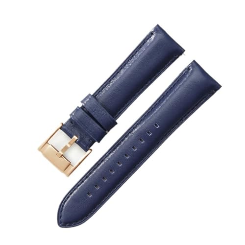 WMAMBZNDHP Uhrenarmband passend for Fossil wasserdichte dunkelblaue Rose Stahlschnalle 22 mm 24 mm Universal-Uhrenarmbänder(Light Blue-Rose-K8,22mm) von WMAMBZNDHP