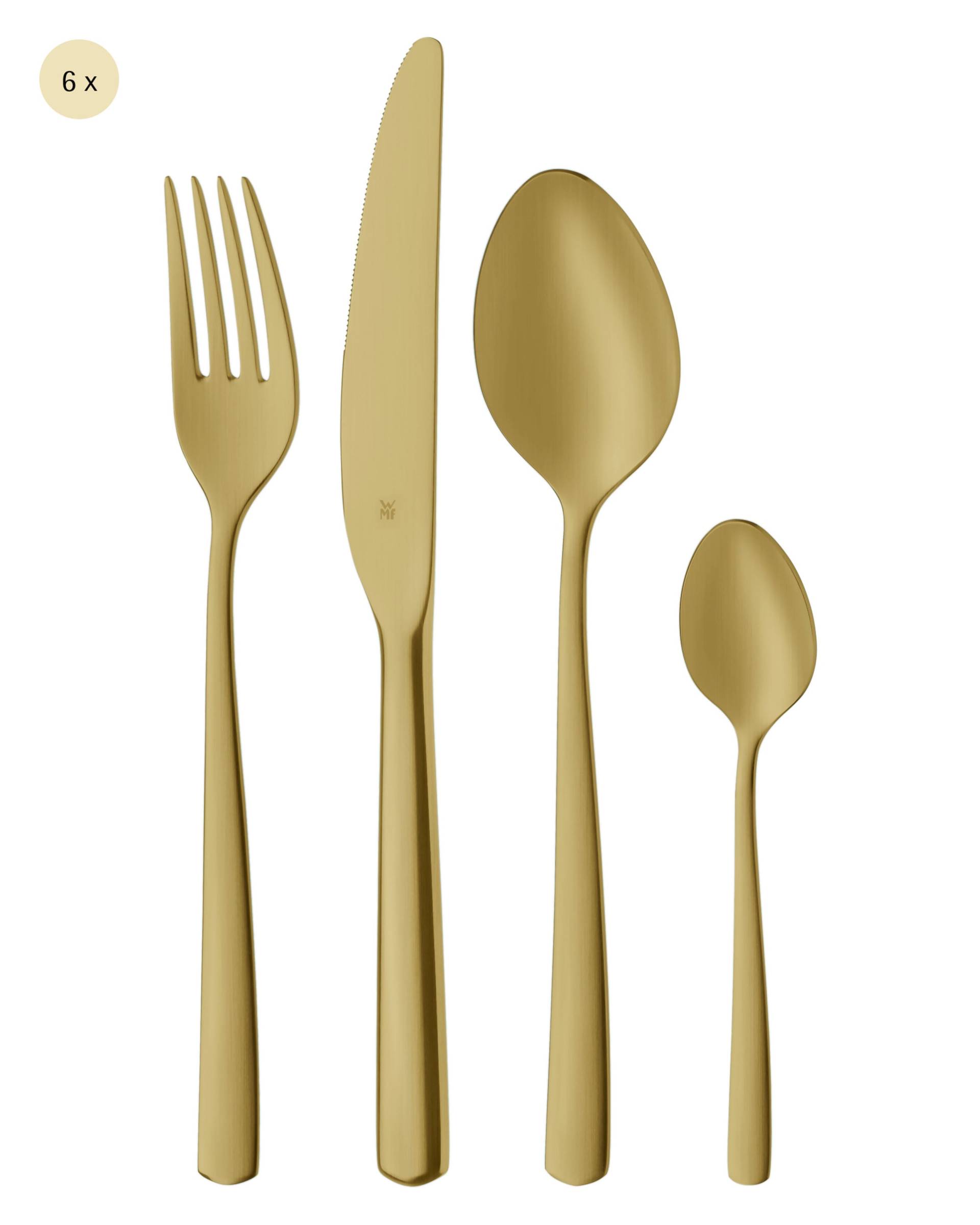 WMF Besteck-Set "Boston in edler Optik, ergonomische Haptik, Messer mit Wellenschliff" optimale Schärfe, rostfrei, edel, hochwertiger Besteckkasten von WMF