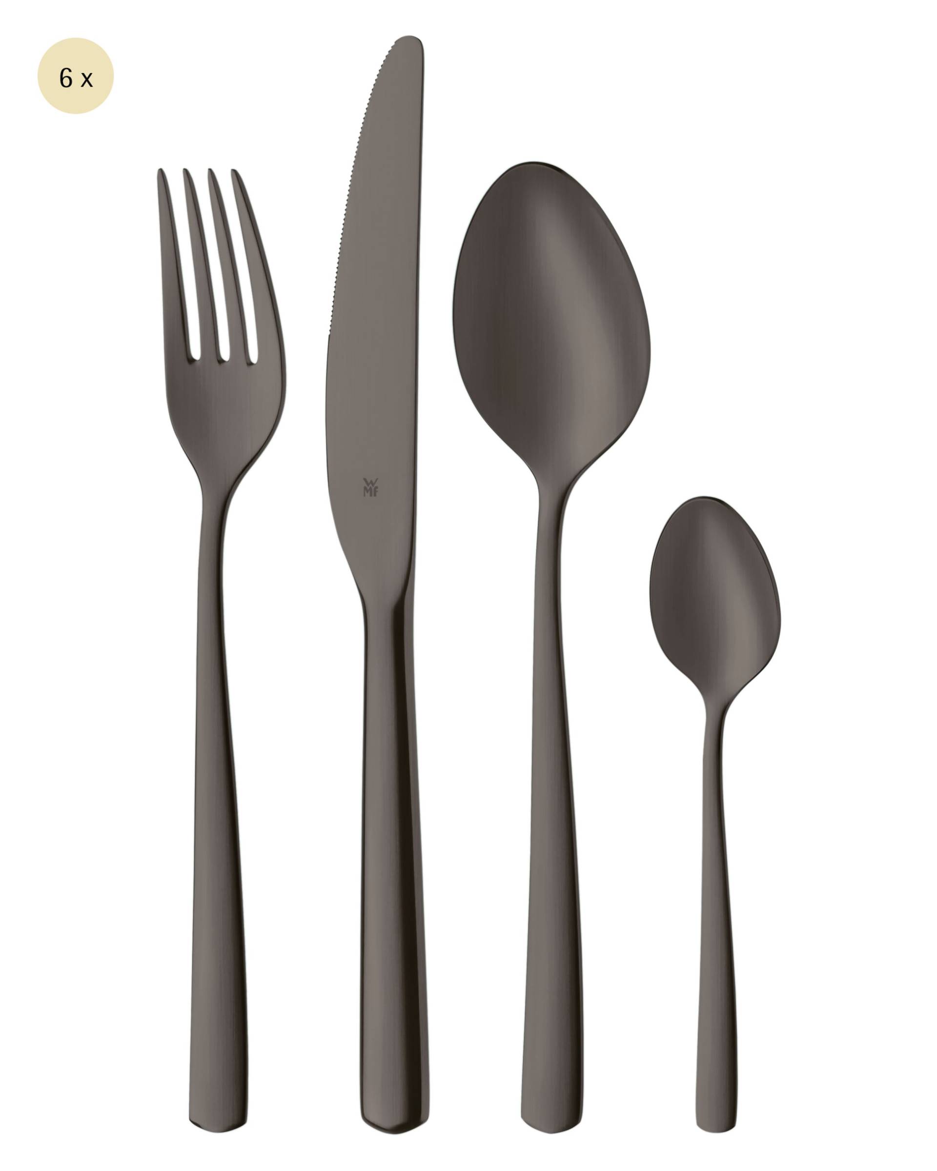 WMF Besteck-Set "Boston in edler Optik, ergonomische Haptik, Messer mit Wellenschliff" optimale Schärfe, rostfrei, edel, hochwertiger Besteckkasten von WMF