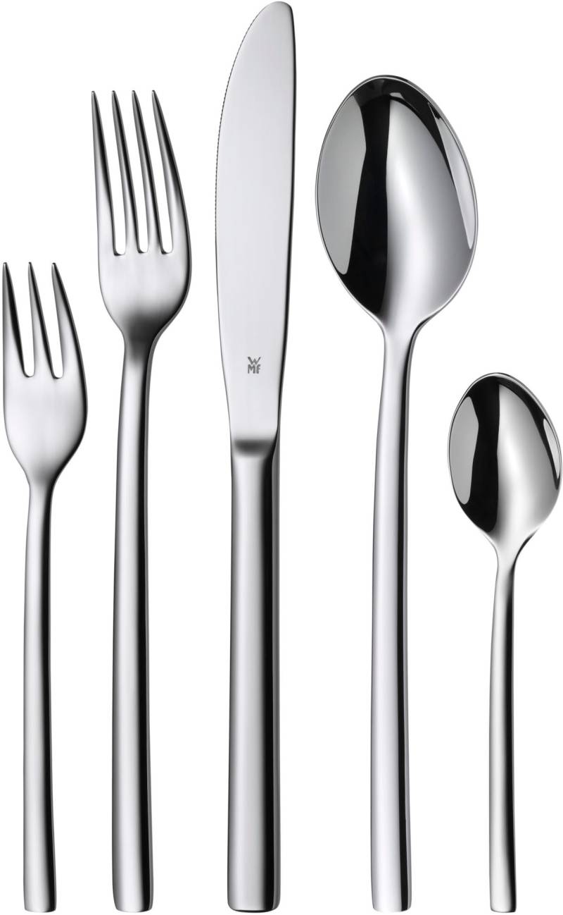 WMF Besteck-Set "Miami in eleganter Optik, ergonomische Haptik, Wellenschliff-Messer" spülmaschinengeeignet, säuregeeignet, hochwertiger Besteckkasten von WMF