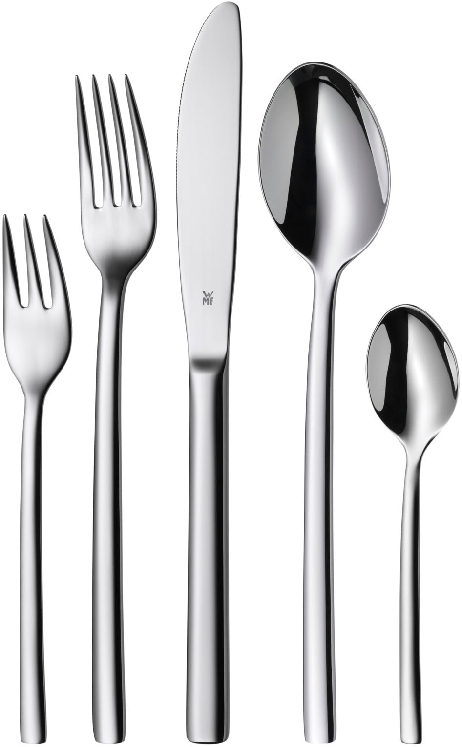 WMF Besteck-Set "Miami in eleganter Optik, ergonomische Haptik, Wellenschliff-Messer" spülmaschinengeeignet, säuregeeignet, hochwertiger Besteckkasten von WMF
