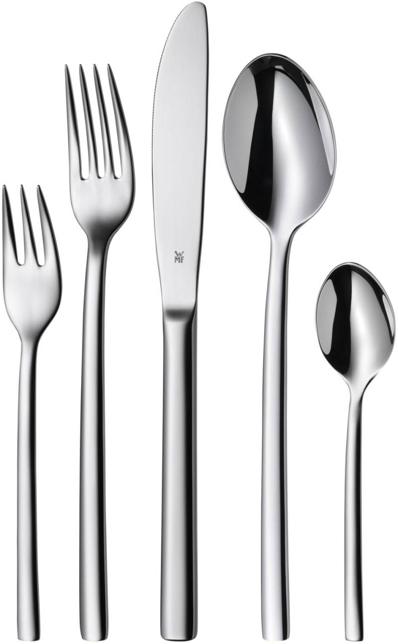 WMF Besteck-Set "Miami in eleganter Optik, ergonomische Haptik, Wellenschliff-Messer" spülmaschinengeeignet, säuregeeignet, hochwertiger Besteckkasten von WMF