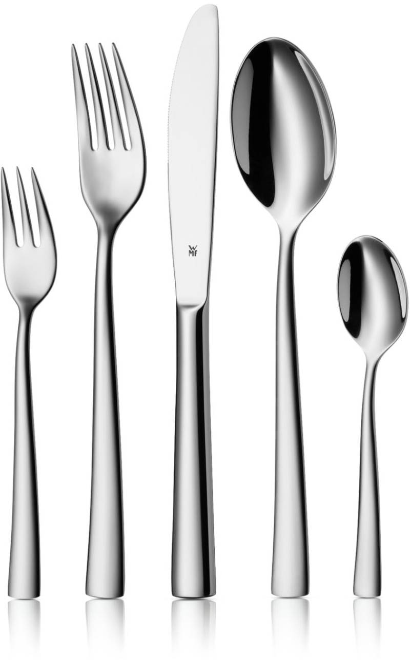 WMF Besteck-Set "Philadelphia in schlanker Optik, ergonomische Haptik, Wellenschliff" spülmaschinengeeignet, optimale Schärfe, hochwertiger Besteckkasten von WMF