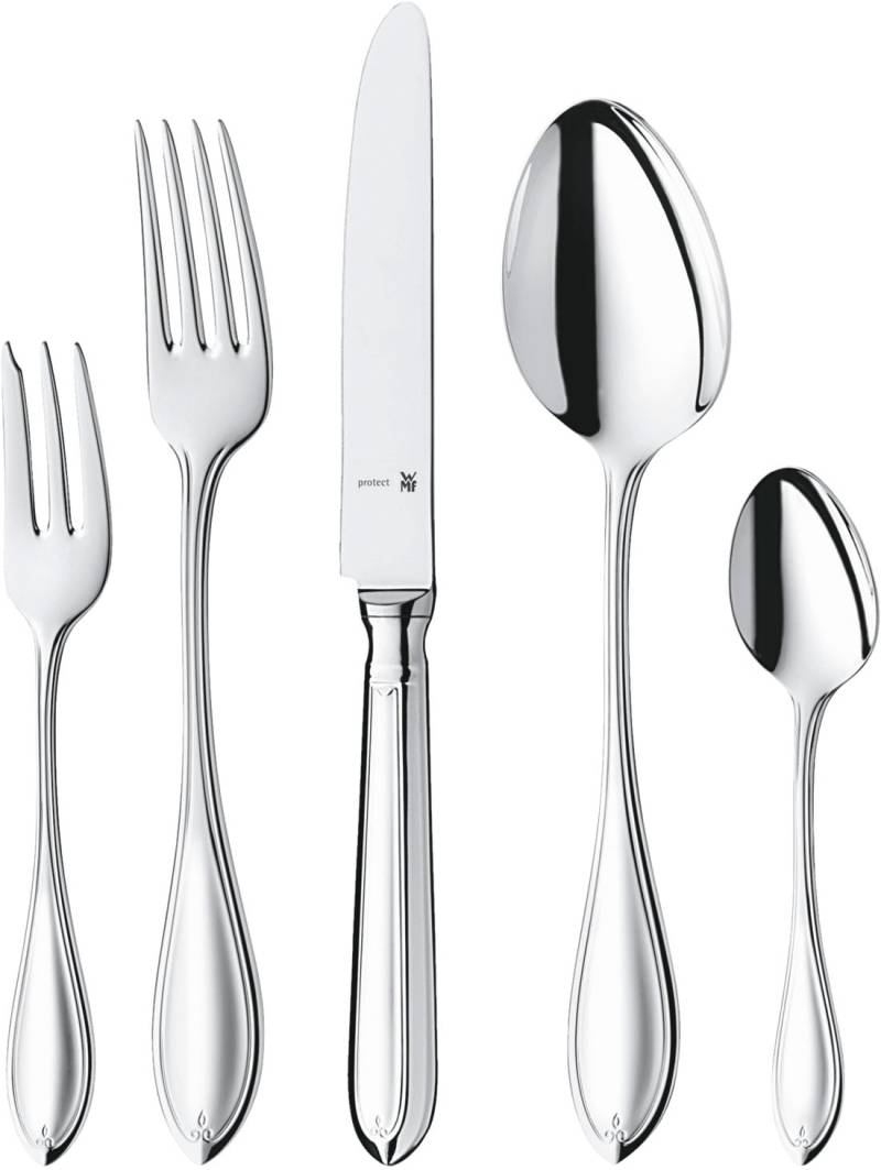 WMF Besteck-Set "Premiere in klassisch-eleganter Optik, ergonomisch, Wellenschliff" spülmaschinengeeignet, optimale Schärfe, hochwertiger Besteckkasten von WMF
