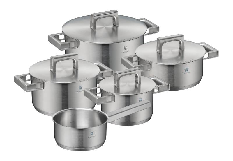 WMF Topf-Set "Ultimate Cool+ Induktion, Kochtopf Set mit Edelstahldeckel" Set, 9 Stk. tlg. Cromargan Edelstahl Rostfrei 18/10 von WMF