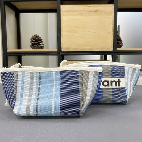 Canvas Make -up Organizer Ästhetische Kosmetikbeutel for Frauen Mädchen (blau) von WMFASBAG