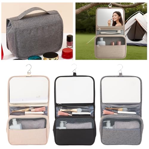 Faltbare Reisebeutel for Männer Frauen großer Make -up -Organisator (Beige) von WMFASBAG