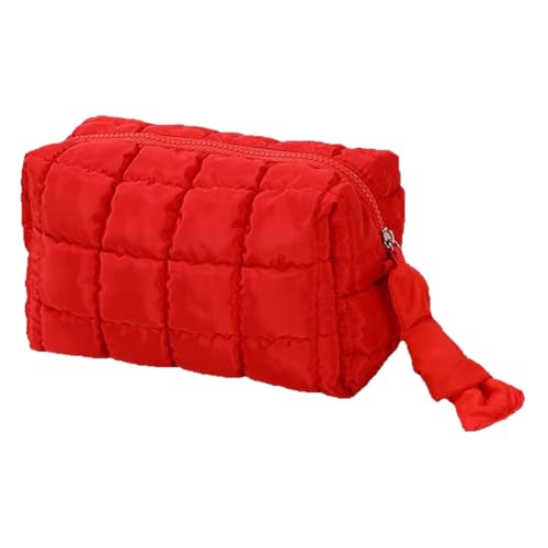 Gesteppte Baumwollpuffer Make -up -Beutel süße Make -up -Tasche for Frauenreisen (Rose Rot) von WMFASBAG
