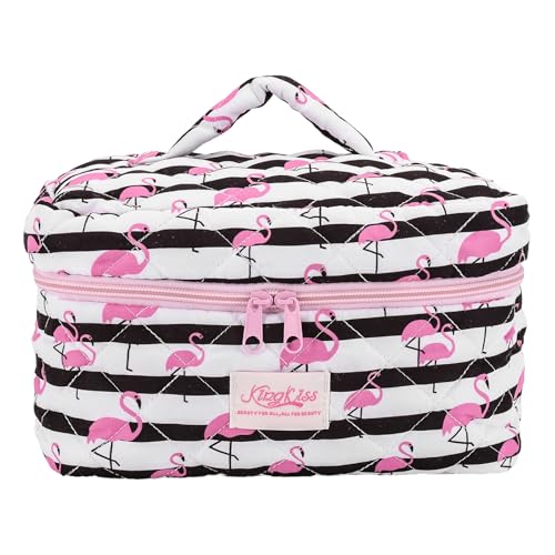 Gesteppte Make -up -Tasche Mode Kosmetische Toilettenbeutel for Frauen Reisen (schwarz l) von WMFASBAG