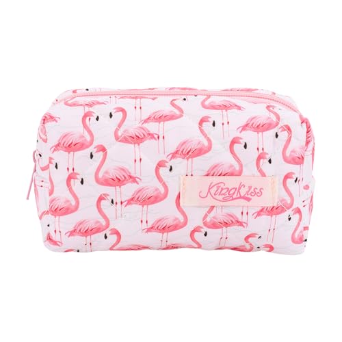 Gesteppte Make -up -Tasche Mode Kosmetische Toilettentasche for Frauen Mädchen Reisen (Pink S) von WMFASBAG