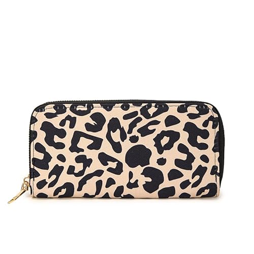 Leopard Bedruckt Retro Long Tasche Leopard Printed Handheld Wallet Bag (Khaki) von WMFASBAG