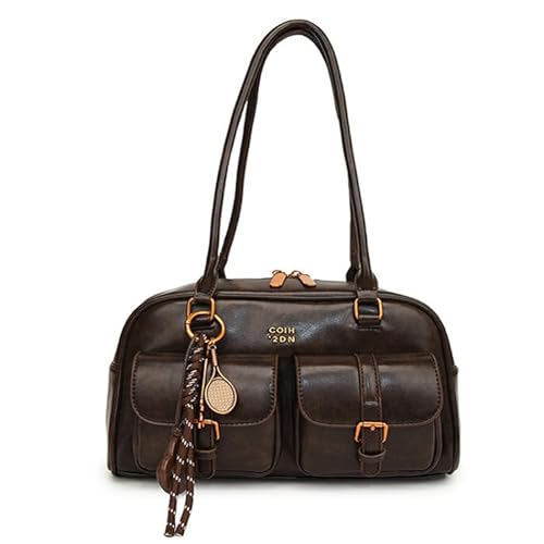Retro Solid Color Lederhandtasche mit mehreren Taschen zum täglichen Gebrauch (Kaffee) von WMFASBAG