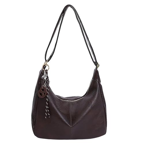 Solid Color Umhängetasche for Frauen Mädchen Retro -Einkaufstasche for den täglichen Gebrauch (Kaffee) von WMFASBAG