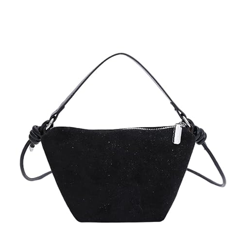 Umhängetasche mit Griff Hobos Bag Dumpling Clutch Bag for Frauen Mädchen (schwarz) von WMFASBAG