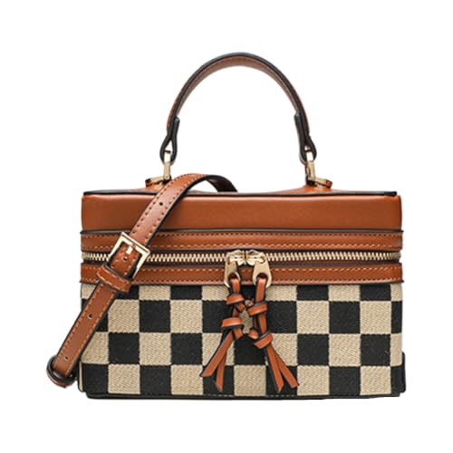 WMFASBABE KOCHED MASSUNGS BAGE SCHWERE Square Box Bag Crossbody Geldbörse for Frauen (braun) von WMFASBAG
