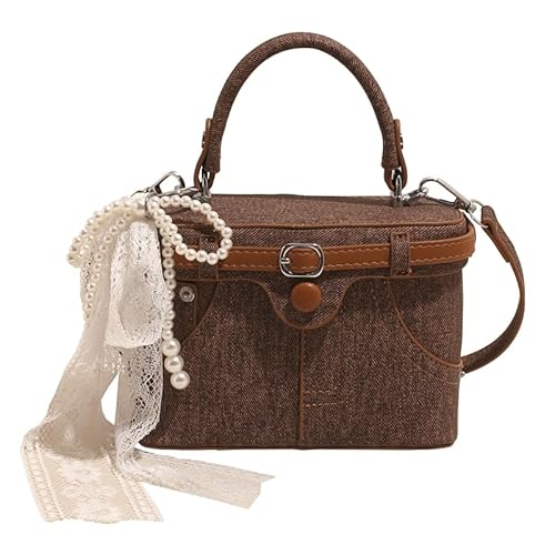 WMFASBABE Small Square Crossbody Bag Trendy Top-Griff-Tote-Handtasche for Frauen (hellbraun) von WMFASBAG