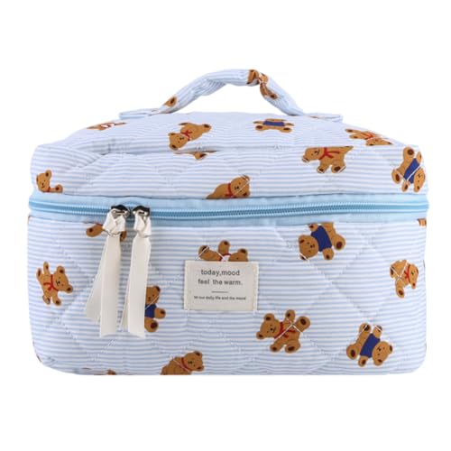 WMFASBABE Willed MAKOUP BAGET STIRED Bären Make -up Organizer Aufbewahrungsbeutel Süßes Baumwollkosmetikorganisator Hülle for Frauen täglich Gebrauch & Reisen von WMFASBAG