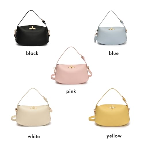 WMFASBABE Women Elegante Handtasche Litschee Muster Schlinge PU -Lederumhängetasche (rosa) von WMFASBAG