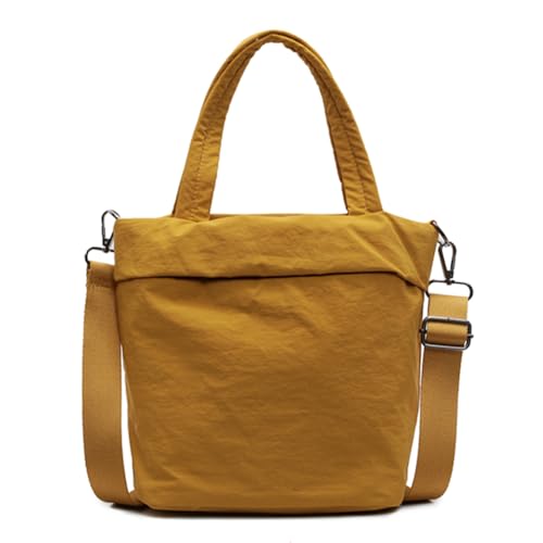 WMFASBABE Women Nylon Crossbody Tasche Feste Farb -Umhängetasche Sport -Arbeit Handtasche (gelb) von WMFASBAG