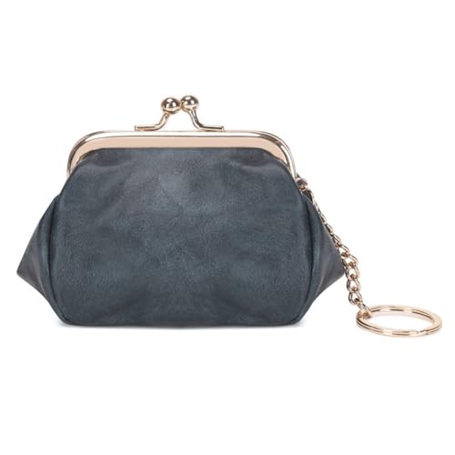 WMFASBABE Women Retro Clip Pu Lederverschluss Brieftasche Lippenstift Kupplungsbeutel (blau) von WMFASBAG