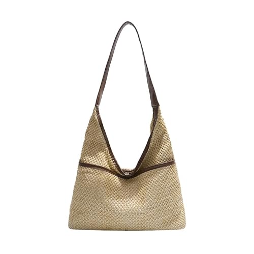 WMFASBABE Women Seaside Stroh Umhängetasche große Kapazität handgewebte Tasche Handtasche (Khaki) von WMFASBAG