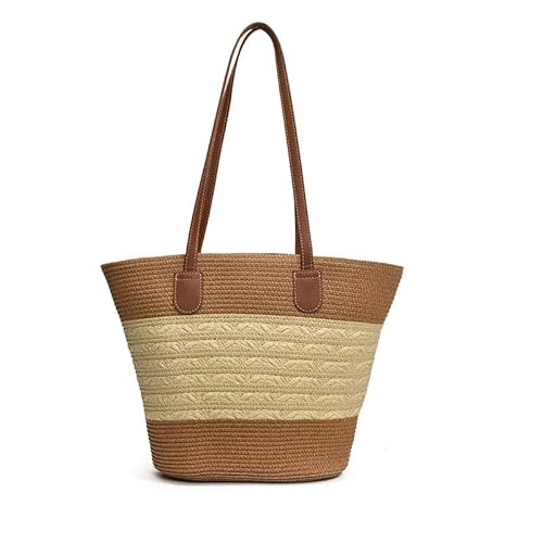 WMFASBABE Women Stylish Strick Handtasche große Kapazität Einkaufstasche Date Umhängetasche (Beige) von WMFASBAG