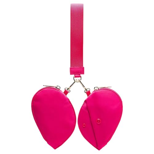 WMFASBAG 2 In 1 Liebesgenähte Handgelenkstasche Einfacher Nylon Brieftaschenbank -Kartenhalter (Rose Red) von WMFASBAG