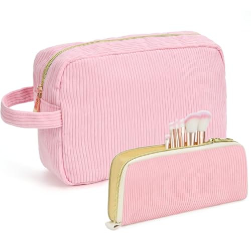 WMFASBAG 2PCS Kosmetische Beutel Cord -Reisen -Toiletten -Orientier -Make -up -Beutel for Mädchen Frauen Mütter Geschenk von WMFASBAG